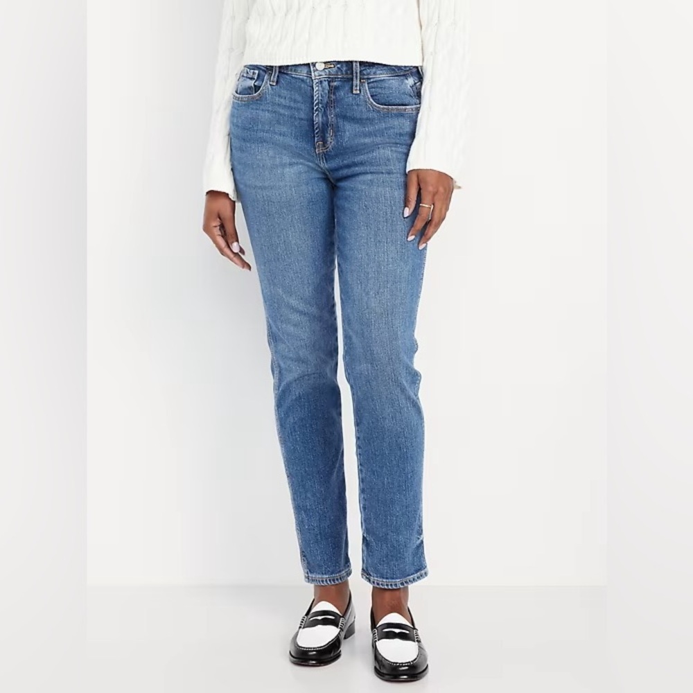 NWT! Old Navy Curvy High-Waisted Vintage Slim Jeans - Size  6 Petite 692154 🩷